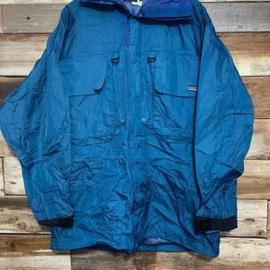 Vintage 90s Patagonia Long Jacket Mens Medium Teal Fly Fishing Wading Lg
